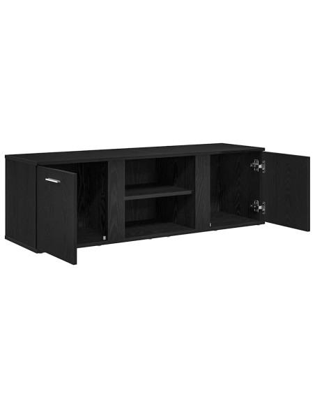 Mobile TV Rovere Nero 120x34x37 cm in Legno Multistrato