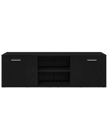 Mobile TV Rovere Nero 120x34x37 cm in Legno Multistrato