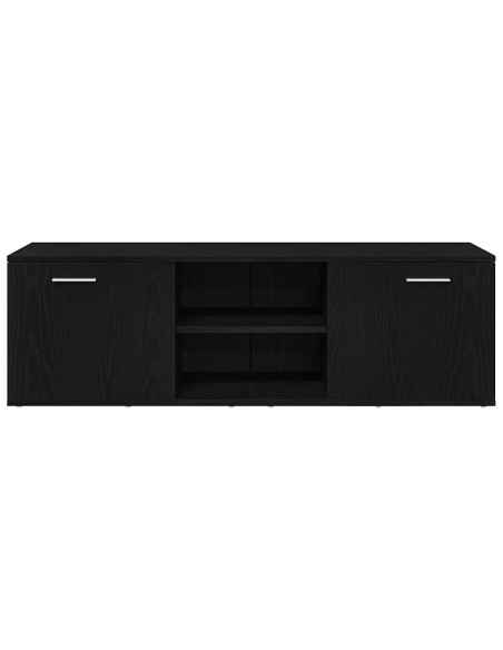 Mobile TV Rovere Nero 120x34x37 cm in Legno Multistrato
