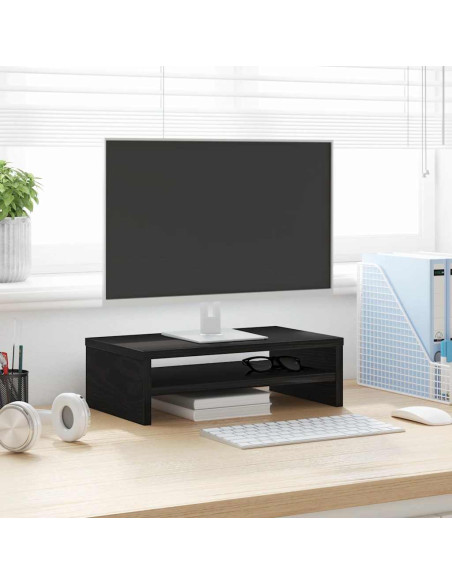 Supporto per Monitor Rovere Nero 42x24x13 cm in Truciolato