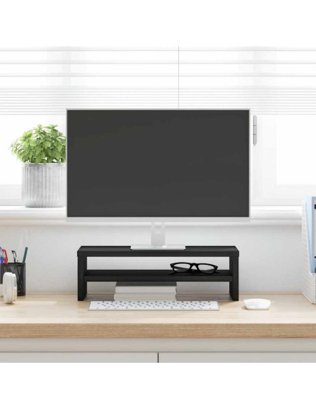 Supporto per Monitor Rovere Nero 42x24x13 cm in Truciolato