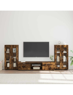 Set mobile TV FLORIN 3 pcs Rovere fumé Legno multistrato