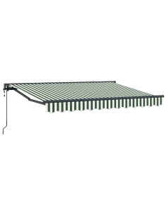 Tettuccio Elettrico Retrattile Verde e Bianco 3,5 x 2 m