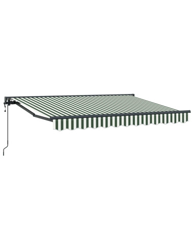 Tettuccio Elettrico Retrattile Verde e Bianco 3,5 x 2 m