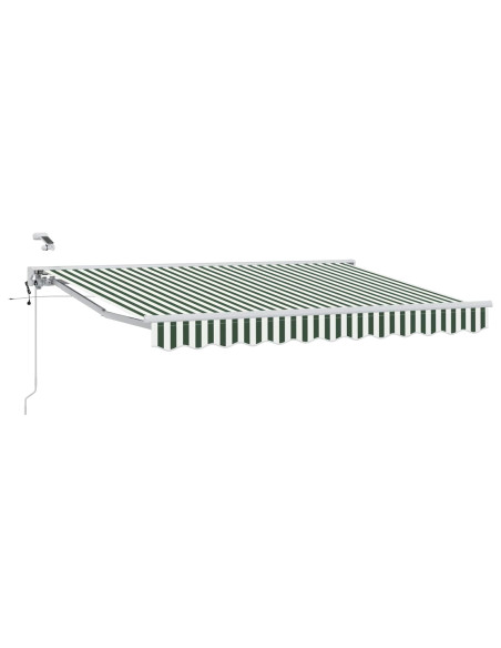 Tettuccio Elettrico Retrattile Verde e Bianco 3,5 x 2 m