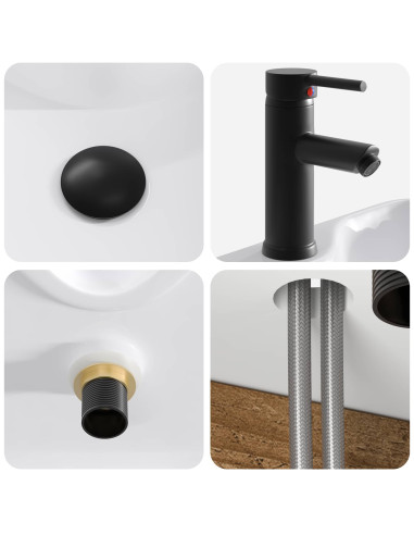 Mobile Lavabo da Parete Legno antico 39 x 41 x 62,5 cm