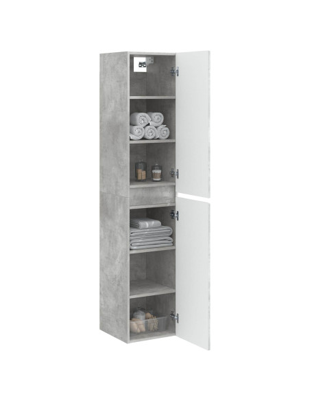 Mobiletto da Bagno a Muro Grigio Cemento 33 x 34,5 x 160 cm