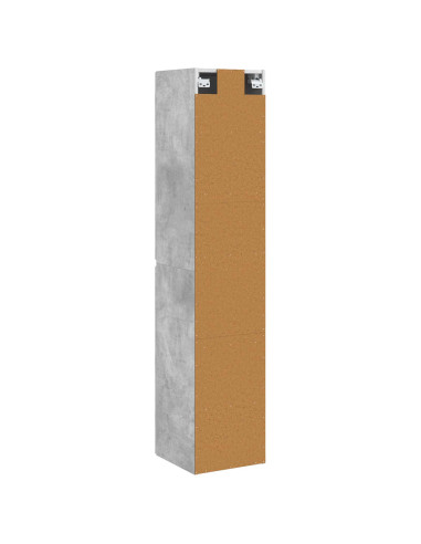 Mobiletto da Bagno a Muro Grigio Cemento 33 x 34,5 x 160 cm