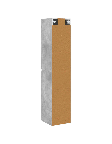 Mobiletto da Bagno a Muro Grigio Cemento 33 x 34,5 x 160 cm