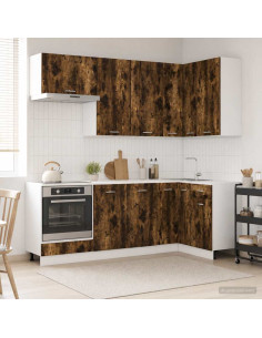 Unità Cucina LYON 8 pcs Rovere Fumo Legno ingegnerizzato