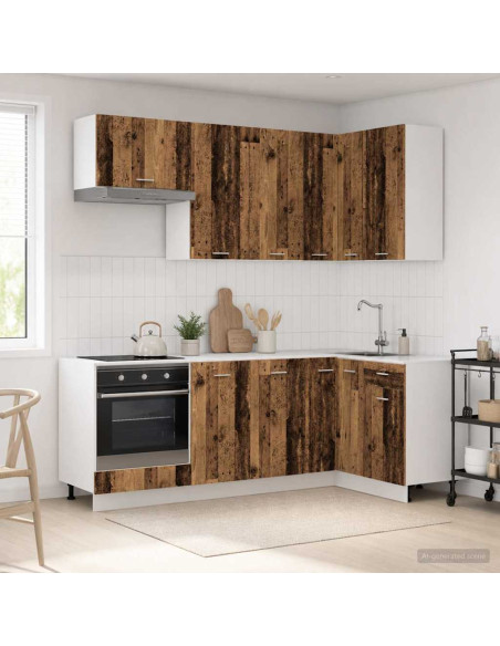 Unità Cucina LYON 8 pcs Legno antico Legno ingegnerizzato