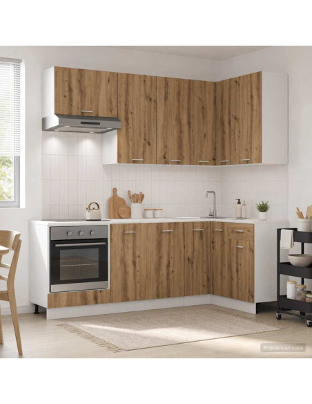 Unità Cucina LYON 8 pcs Rovere Artigianale Legno ingegnerizzato