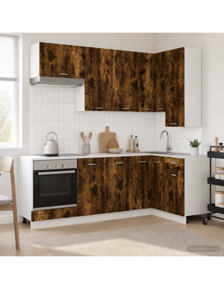 Unità Cucina LYON 8 pcs Rovere Fumo Legno ingegnerizzato