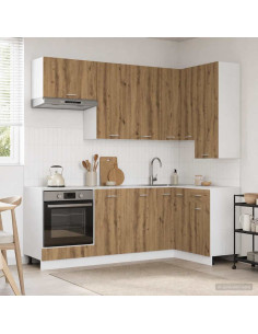 Unità Cucina LYON 8 pcs Rovere Artigianale Legno ingegnerizzato