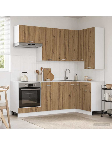 Unità Cucina LYON 8 pcs Rovere Artigianale Legno ingegnerizzato