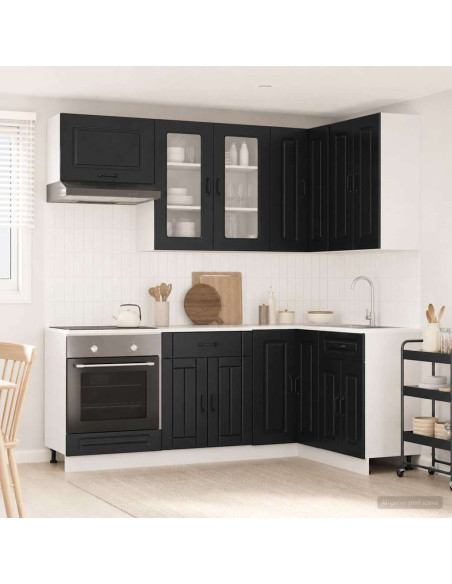 Unità Cucina KALMAR 8 pcs Nero Legno ingegnerizzato