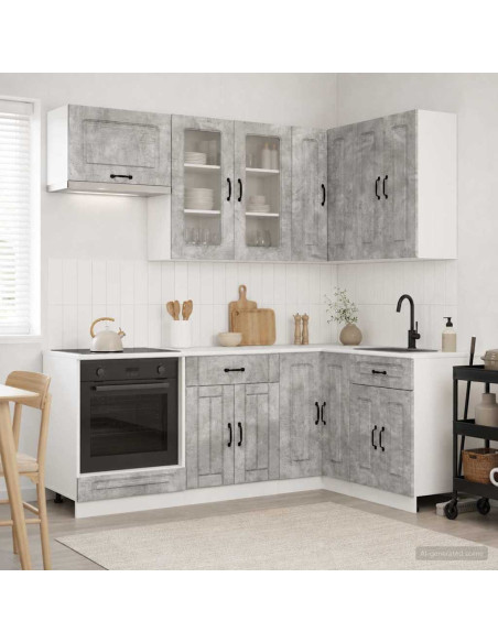 Unità Cucina KALMAR 8 pcs Grigio Cemento Legno ingegnerizzato