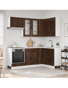 Unità Cucina KALMAR 8 pcs Rovere Marrone Legno ingegnerizzato