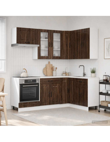 Unità Cucina KALMAR 8 pcs Rovere Marrone Legno ingegnerizzato