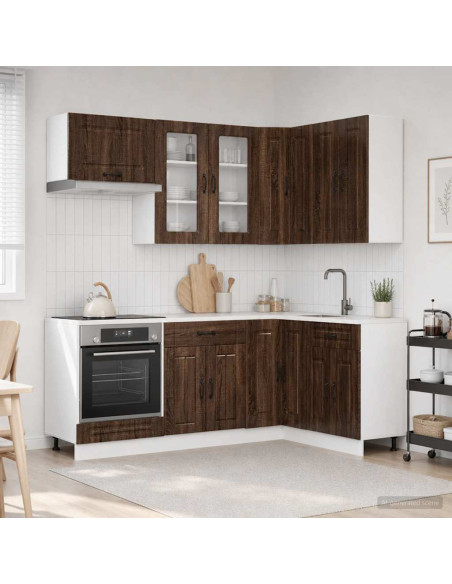 Unità Cucina KALMAR 8 pcs Rovere Marrone Legno ingegnerizzato