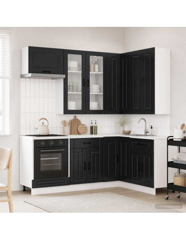 Unità Cucina KALMAR 8 pcs Nero Legno ingegnerizzato