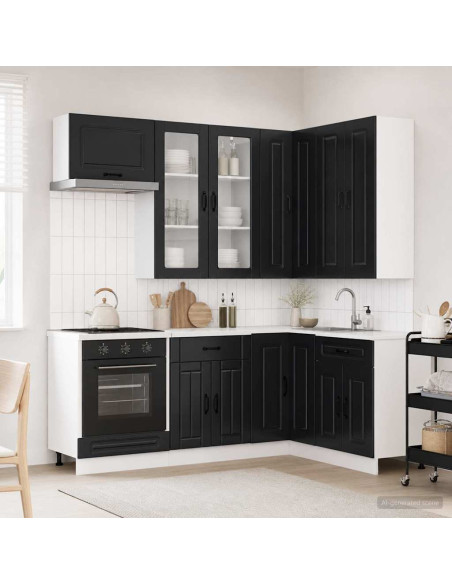 Unità Cucina KALMAR 8 pcs Nero Legno ingegnerizzato