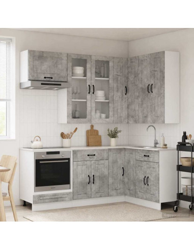 Unità Cucina KALMAR 8 pcs Grigio Cemento Legno ingegnerizzato