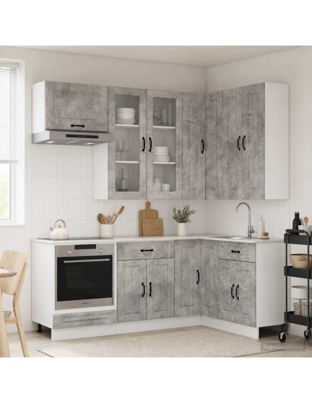 Unità Cucina KALMAR 8 pcs Grigio Cemento Legno ingegnerizzato