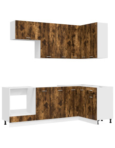 Unità Cucina LYON 8 pcs Rovere Fumo Legno ingegnerizzato 2