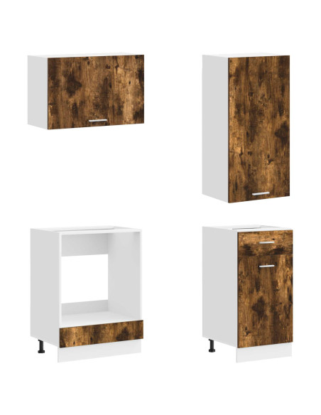 Unità Cucina LYON 8 pcs Rovere Fumo Legno ingegnerizzato