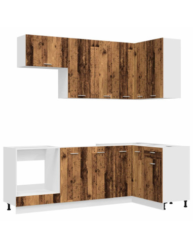 Unità Cucina LYON 8 pcs Legno antico Legno ingegnerizzato