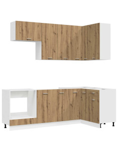 Unità Cucina LYON 8 pcs Rovere Artigianale Legno ingegnerizzato 2