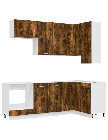 Unità Cucina LYON 8 pcs Rovere Fumo Legno ingegnerizzato