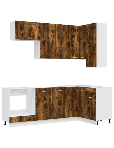 Unità Cucina LYON 8 pcs Rovere Fumo Legno ingegnerizzato