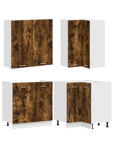 Unità Cucina LYON 8 pcs Rovere Fumo Legno ingegnerizzato