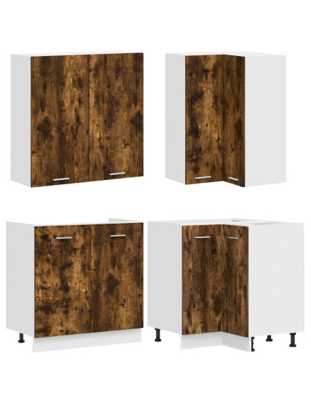 Unità Cucina LYON 8 pcs Rovere Fumo Legno ingegnerizzato