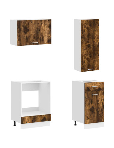 Unità Cucina LYON 8 pcs Rovere Fumo Legno ingegnerizzato