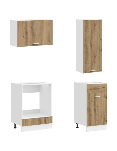 Unità Cucina LYON 8 pcs Rovere Artigianale Legno ingegnerizzato