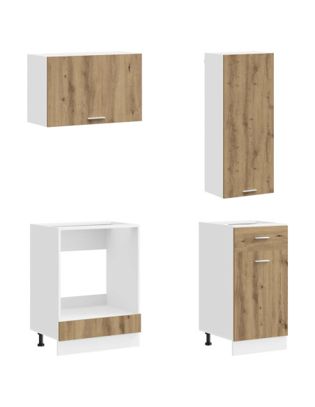 Unità Cucina LYON 8 pcs Rovere Artigianale Legno ingegnerizzato