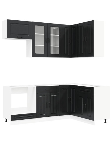 Unità Cucina KALMAR 8 pcs Nero Legno ingegnerizzato