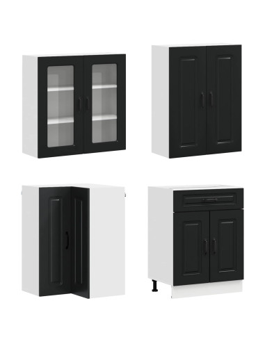 Unità Cucina KALMAR 8 pcs Nero Legno ingegnerizzato
