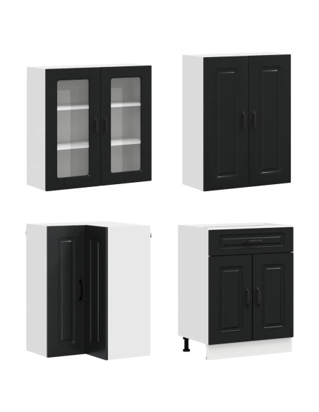 Unità Cucina KALMAR 8 pcs Nero Legno ingegnerizzato