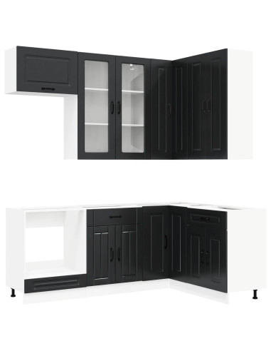 Unità Cucina KALMAR 8 pcs Nero Legno ingegnerizzato