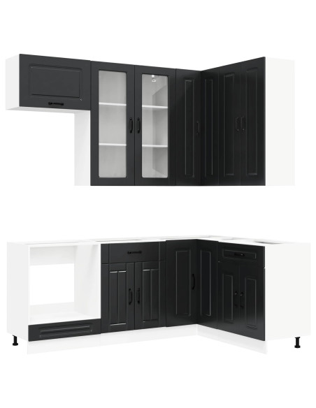 Unità Cucina KALMAR 8 pcs Nero Legno ingegnerizzato