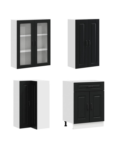 Unità Cucina KALMAR 8 pcs Nero Legno ingegnerizzato