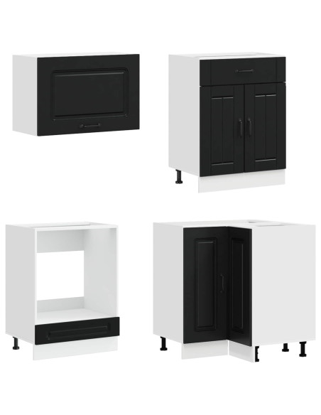 Unità Cucina KALMAR 8 pcs Nero Legno ingegnerizzato