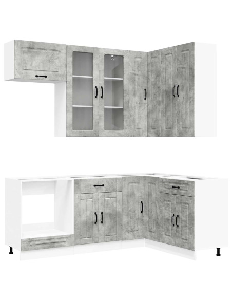 Unità Cucina KALMAR 8 pcs Grigio Cemento Legno ingegnerizzato