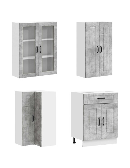 Unità Cucina KALMAR 8 pcs Grigio Cemento Legno ingegnerizzato