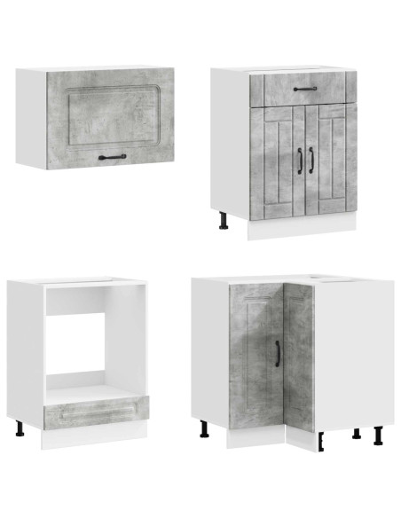 Unità Cucina KALMAR 8 pcs Grigio Cemento Legno ingegnerizzato