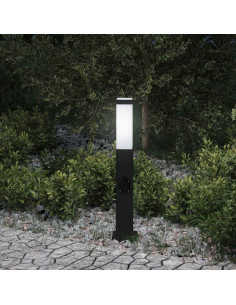 Lampada a paletto con presa elettrica 50 cm Nera IP44